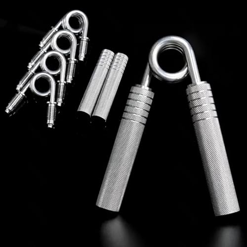 WADPP All-Stainless Steel Hand Grip Strengthener Set, 66-176 lbs 4 Interchangeable Springs for Adjustable Tension, Two Types of Handles Available, Wrist & Forearm Hand Exerciser,A