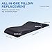 MoyRetty Curved Lash Bed Foam Topper (23''*70'), High Density Foam Massage Cushion with Removable Beauty Salon Bed Cover (Black)