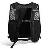 GYIOFAI Gilet de course noir pour homme et femme, sac à dos de course...
