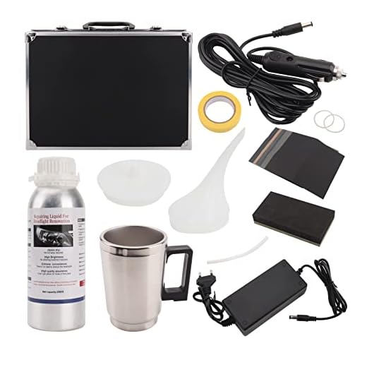 AFNCX Kit de Restauración de Faros de Coche,Kit Pulido Faros Coche con 200ml Pulimento Faros Coche Kit Renovador Faros Coche,Kit Reparación Lentes Faros Coche para Amarillear/Rayones/Grietas (Kit 1)