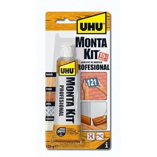 Productos Imedio (F) - Adhesivo Montaje Uhu Monta Kit Profesional Beige Tubo 125Gr