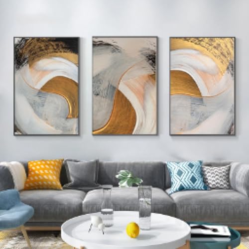 Peinture sur toile texture dorée premium - Grand format 80x110cm