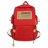 Mochila Cor Sólida De Lona Para Unisex Resistete Casual Chic (Vermelho)