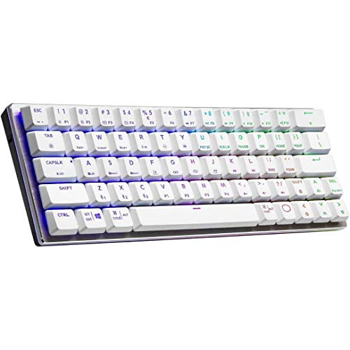 Image of Cooler Master SK622 Wireless 60% Sliver White Mechanical Keyboard with Low Profile Blue Switches, New and Improved Keycaps, and Brushed Aluminum Design
