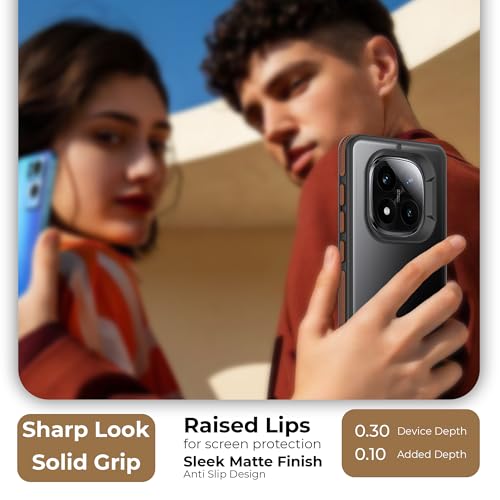 Image of A rtistque TPU+PC Frosted Ultra Matte Back Cover Case for Redmi Note 14 Pro Plus 5G|Smooth Sides with Grip|Stylish Protective Design|Raised Camera Edges|Redmi Note 14 Pro Plus Back Cover-Brown