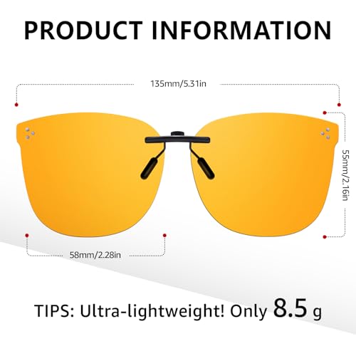 Image of DreamCalf 2 Pack Clip On Blue Light Blocking Glasses Improve Sleep Fit over Prescription Glasses for Women Men