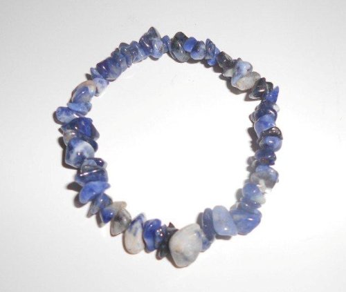 1Pc Natural Healing Crystal Sodalite Chip Gemstone 7 Inch Stretch Bracelet #TOP1