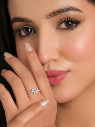Image of Clara 925 Sterling Silver Minimal Adjustable Ring for Women Platinum Plated | Daily Wear | Gift for Women and Girls