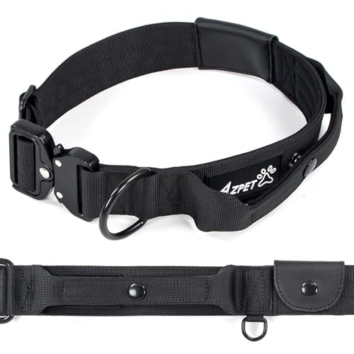 Azpet Tactical Pocket Trace Dog Collar - for Apple Airtag/Tile - Premium Metal Hardware - Quick Release (Small)