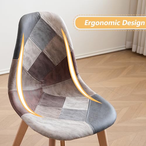 Miniatura 4 de Grand Ca Home Pack 8 Sillas De Comedor De Estilo Europeo Y Americano, Modernas Sillas De Comedor De Madera Para Sala De Estar De Oficina Marrón