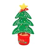 jouets de danse d'arbre de noël: le jouet interactif une atmosphère de noël a les fonctions de danser, chanter, parler, briller et imiter. Le jouet en peluche chantant de Noël répétera ce que vous dites voix unique. Les jouets parlants de Noël peuvent apporter de la à vos enfants et à votre maison.