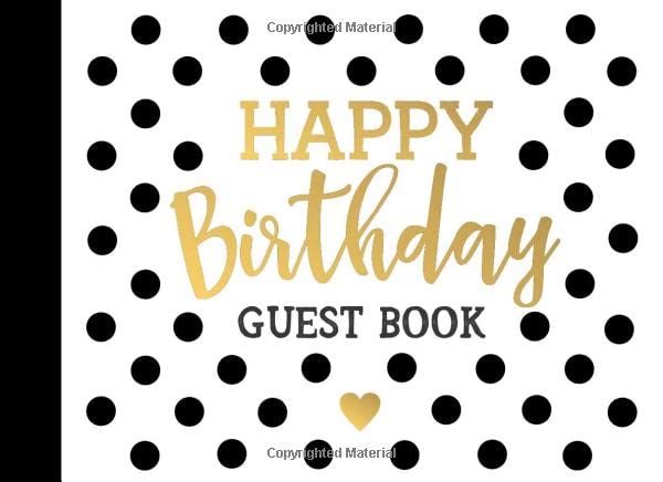Happy Birthday Guest Book: Birthday Party Sign In Book For Written ...