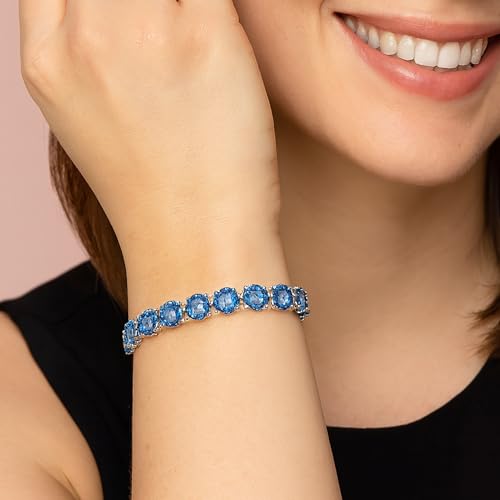 KEZEF Tennis Bracelet Women - 7mm Red Cubic Zirconia Silver Plated 7 Inch with Secure Clasp2