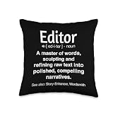 Editor Gifts & Apparel Co. Funny Editor Throw Pillow, 16x16, Multicolor