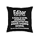 Editor Gifts & Apparel Co. Funny Editor Throw Pillow, 16x16, Multicolor