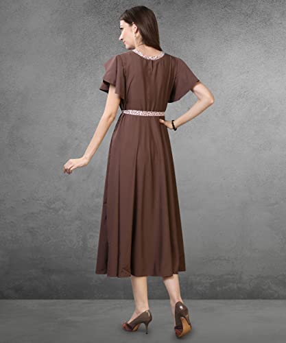 Image of QIQI Women's Crepe A-Line Maxi Casual Dress
