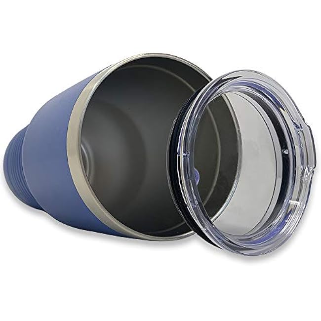 LaserGram 30oz Vacuum Insulated Tumbler Mug, Cargo Airplane, Personalized Engraving Included (Dark Blue)