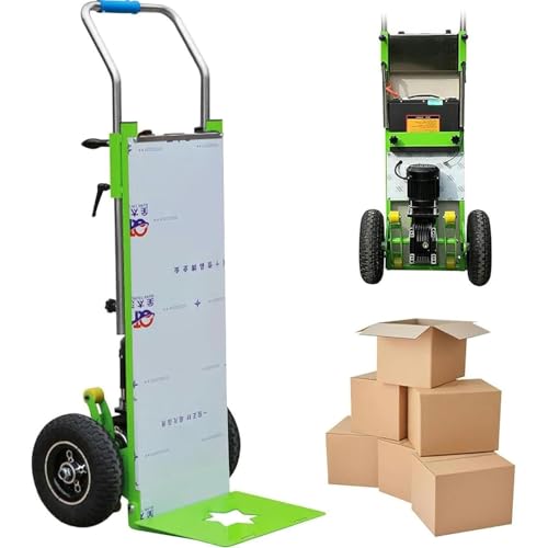 DDZJTPP Carretilla Eléctrica para Subir Escaleras, Carretilla De Mano Eléctrica para Subir Y Bajar Escaleras, Carga Máxima 400 Kg, Carretilla Que Ahorra Mano De Obra con Mango Telescópico