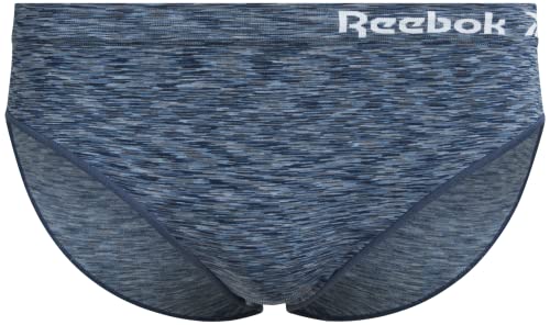 Reebok Women's Underwear - Seamless Bikini Briefs (5 Pack), Size Medium, Denim/Pink/Sharkskin/Blue/Black #TOP4