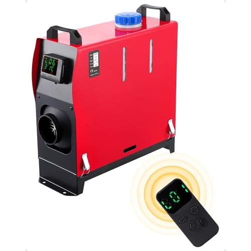 12V 5KW All-in-One Diesel Air Heater, Parking & Camping Heating with LCD Display & Remote Control, Fast Heating for RV Truck, Boat, Bus, Car Trailer,