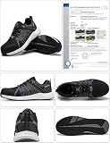 Buty Ochronne Męskie S3S Buty Robocze Damskie Wodoodporne SRC Antypoślizgowe FO ESD Lekkie Noski z Włókna Szklanego Czarny EU 43