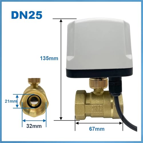 Válvula de bola motorizada DN50 110V AC de 2 cables normalmente cerrada para tuberías 5