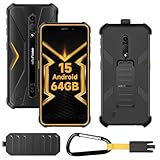Ulefone Armor X12 Pro Rugged Smartphone Android 15 Unlocked, 10GB + 64GB, IP68/69K Waterproof, 3-Card Slot, 13MP +8MP Camera, Octa Core, Outdoor Mobile Phones, 5.45 inch Tough Screen, NFC, Orange