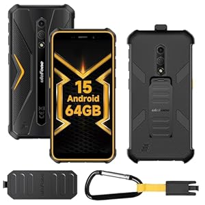 Ulefone Armor X12 Pro Rugged Smartphone Android 15 Unlocked, 10GB + 64GB, IP68/69K Waterproof, 3-Card Slot, 13MP +8MP Camera, Octa Core, Outdoor Mobile Phones, 5.45 inch Tough Screen, NFC, Orange