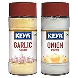 Keya Combo of Garlic Powder 55gm, Onion Powder 50gm | Ready to use | Sourced From Whole | Zero added Colours, Fillers, Additives & Preservatives | Pack 2