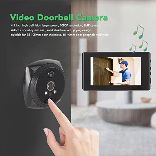 4.5in Peephole Camera 1080P Night Use Motion Detection 160 Degrees Wide Angle Video Doorbell Viewer Digital Door Viewer for Home Apartment