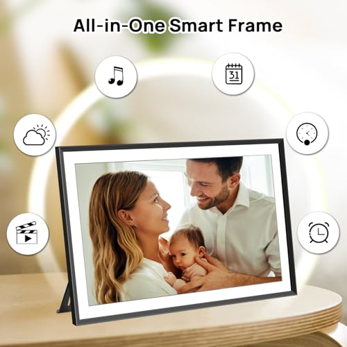 Image of 15.6inch WiFi Digital Picture Frame 1920x1080 FHD IPS Touch Screen, Send Photo or Videos via App or Email, 32GB Storage, Support USB Drive /SD Card Extend Storage,Auto-Rotate, Wall Mountable