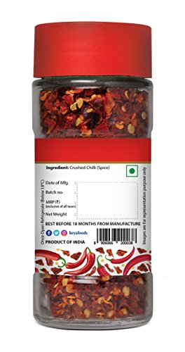 Image of Keya Red Chilli Flakes | Dry Red Chilli Flakes Seasonings | Aromatic Spicy Dried Pizza Pasta Seasoning | Zero added Colours, Fillers, Additives & Preservatives | 100% Natural | 40gm (Pack of 3)