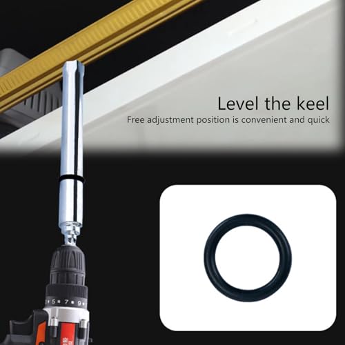 Llave hueca para nivelar techos con vástago hexagonal de 1/4 para instalación de paneles 7