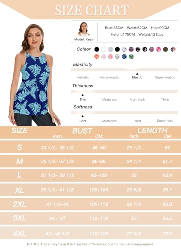 Image of Women Halter Tank Top with Built in Bra Flowy Sleevless Padded Camisole Loose Fit Summer Shirt Top S-3XL