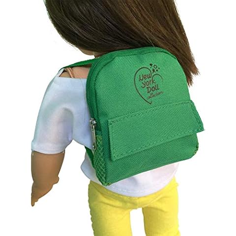 The New York Doll Collection Denim Green Backpack Fits 18 Inch / 46 cm Dolls - Girl Doll Accessories Cover