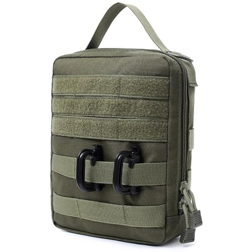 Whyzsjnclg Bolsa de Primeros Auxilios Molle Bolsas Molle para Almacenamiento de Equipo al Aire Libre, Verde Militar