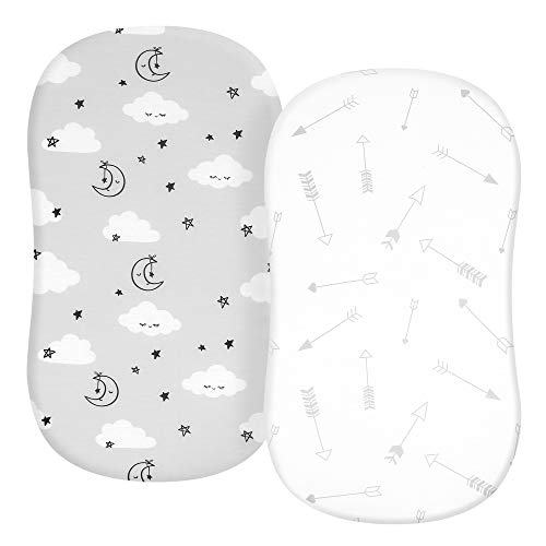 TILLYOU Organic Jersey Knit Soft Bassinet Sheets, Perfectly Fitted for Baby Boys and Girls