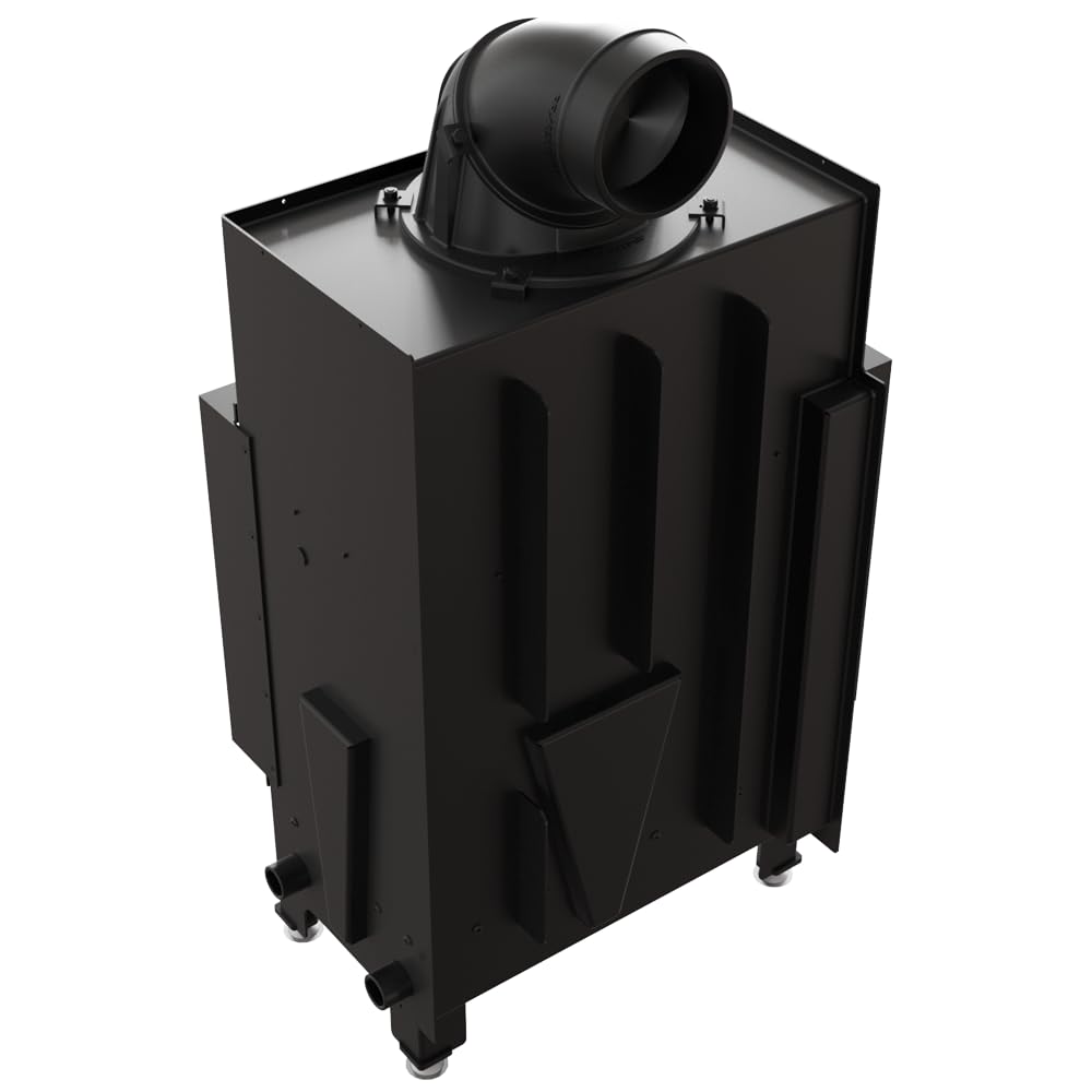 KRATKI Inserto camino in acciaio Floki S sinistra 8 kW Ø 160 nero rivestimento con molla porta