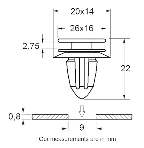 Restagraf Zierleistenverbreiterung für Fahrzeuge PSA/Opel, 9 mm, Weiß, 10 Stück