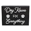 Dog Kisses Fix Everything Wooden Sign Funny Dog Lover Gift 8×6 Inch Wall or Shelf Decor Made in USA