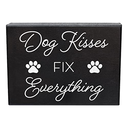 Dog-Kisses-Fix-Everything-Wooden-Sign-Funny-Dog-Lover-Gift-8x6-Inch-Wall-or-Shelf-Decor-Made-in-USA Dog Kisses Fix Everything Wooden Sign Funny Dog Lover Gift 8×6 Inch Wall or Shelf Decor Made in USA