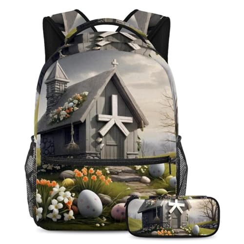 Ensemble de 2 cartables enfants et trousse gris pour voyage scolaire
