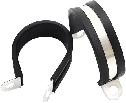 20 Pcs 1/2 Inch Cable Clamp, Stainless Steel 304 Conduit Clamp Rubber Cushioned, Metal Pipe Clamp for Wiring, Pipe, Rack, Hose, Line Management