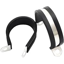 20 Pcs 1/4 Inch Cable Clamp, Stainless Steel 304 Conduit Clamp Rubber Cushioned, Metal Pipe Clamp for Wiring, Pipe, Rack, Hose, Line Management