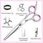 Hair Cutting Scissors Thinning Shears- Fcysy Professional Barber Sharp Hair Scissors Hairdressing Shears Kit with Haircut Accessories in Leather Case for Cutting Styling Hair for Women Men Pet - Image 4