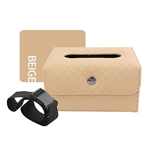 MIGHTYDUTY Tissue Storage Box PU Leather Car Armrest Tissue Box, Multifunction Car Seat