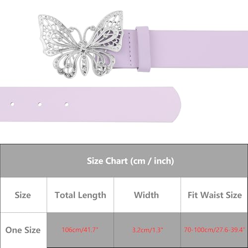 Women's Belts Fashion Versatile Rhinestone Butterfly Buckle Belt for Jeans Dresses4