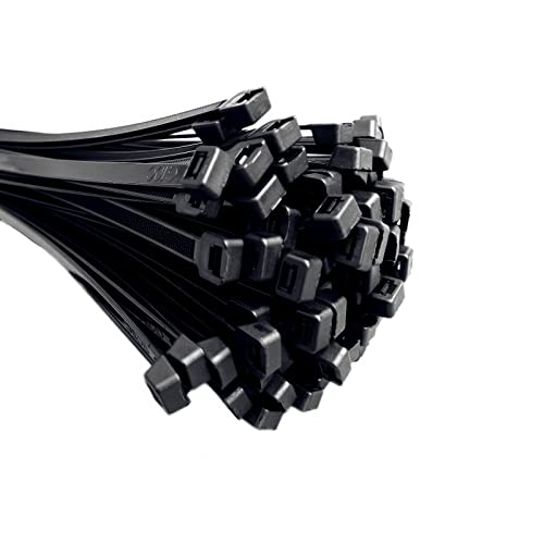 HORZEFIX Kabelbinder 100 Stück schwarz lang uv beständig Universalbinder 2 5/3 6/4 8/7 6 breit (4 8 x 300 mm)