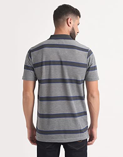 Image of INKKR Striped Men Polo Neck Half Sleeve T-Shirt