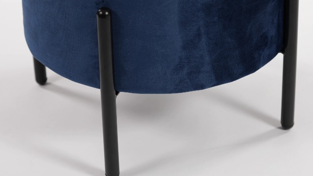 WOOOD Hocker Sara zacht gepolsterd ronde vorm h 46 cm x ø 46 cm